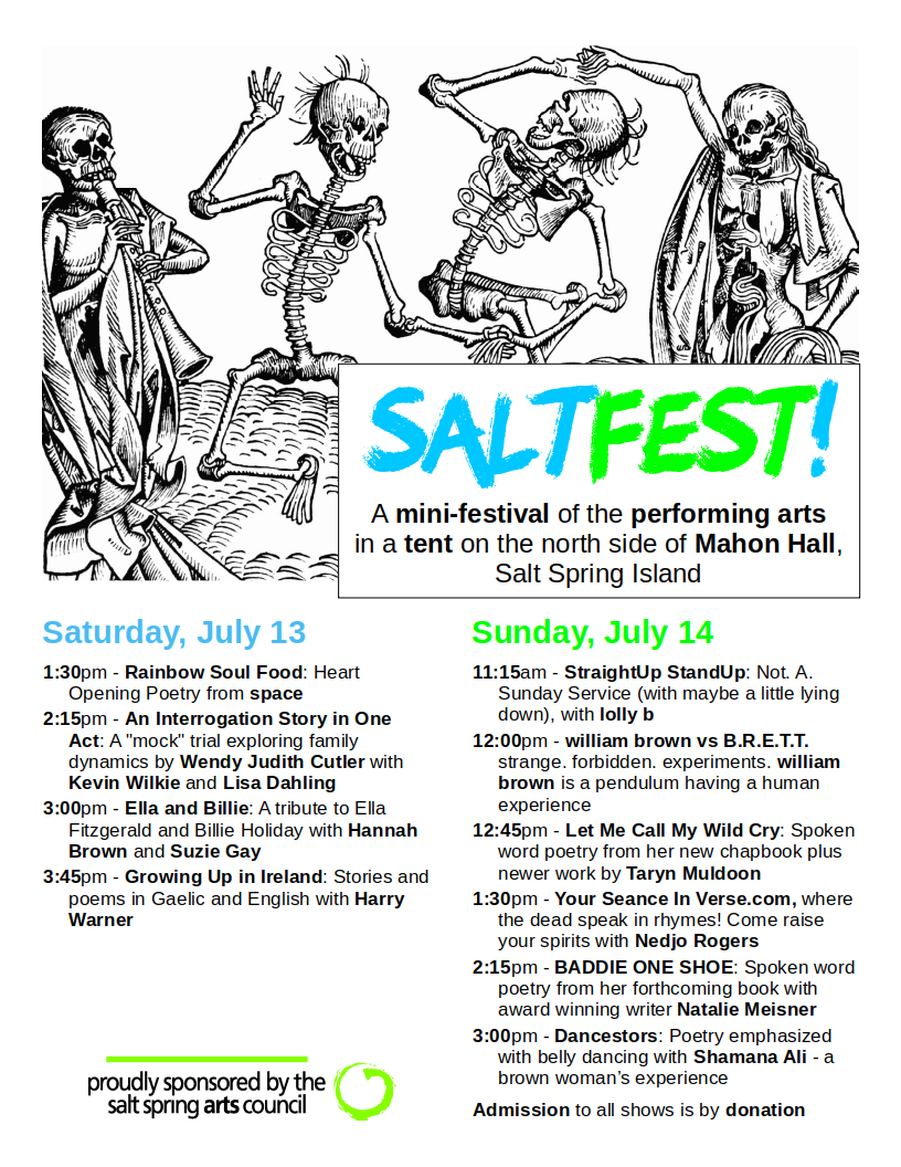 Saltfest poster and schedule